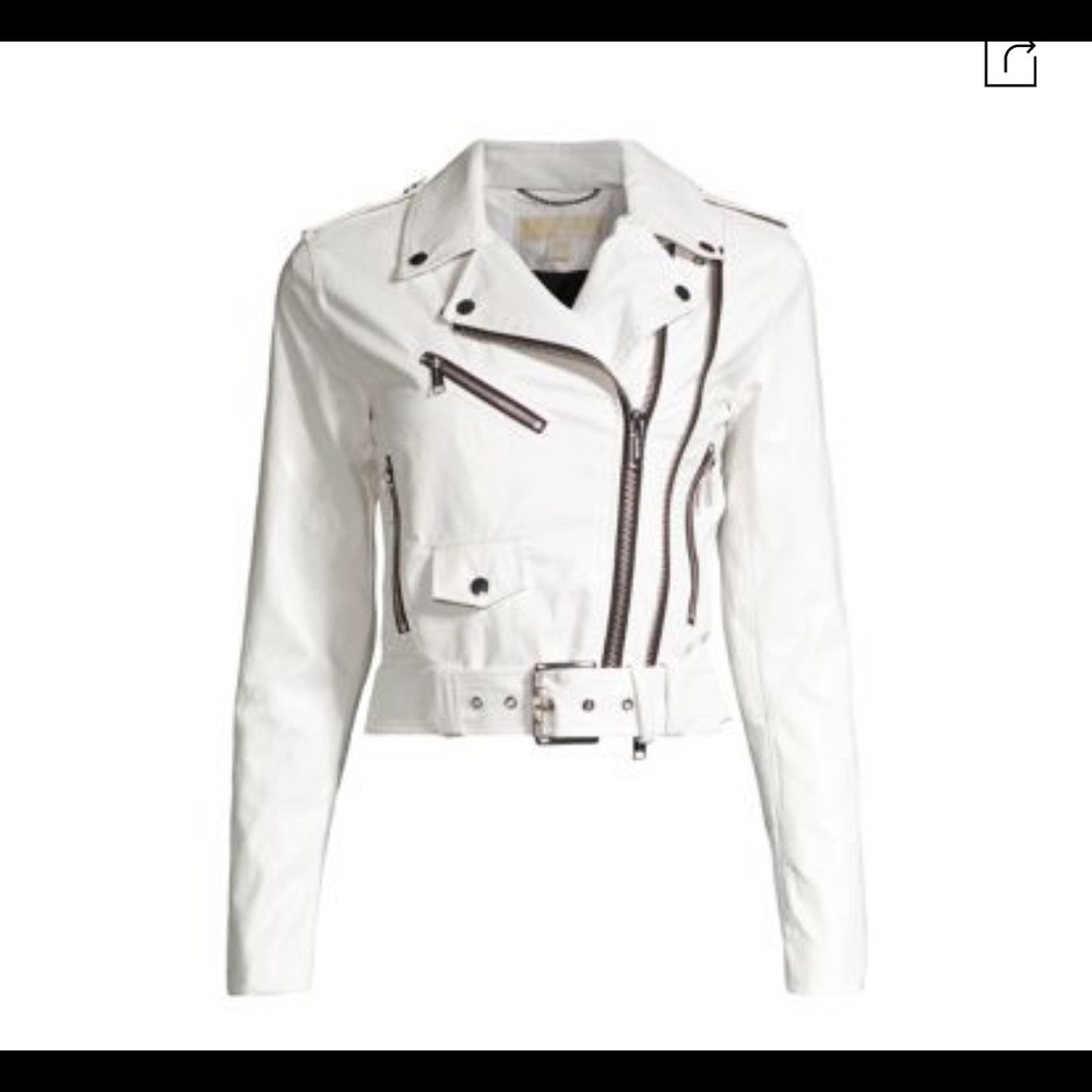 White leather Michael Khors Jacket NWT